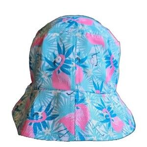 Bucket Hat Pink Flamingo Hat Adjustable Green Small Medium